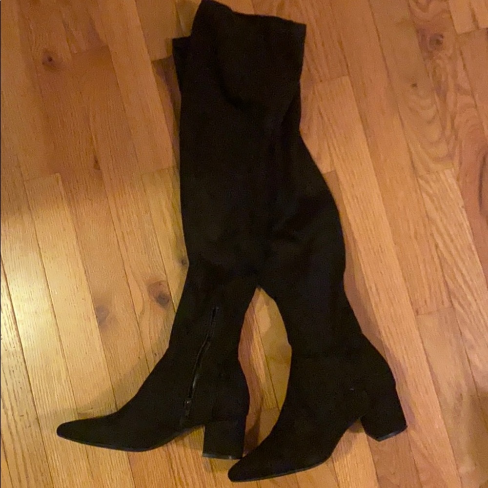 Extended calf black over the knee boots brand new